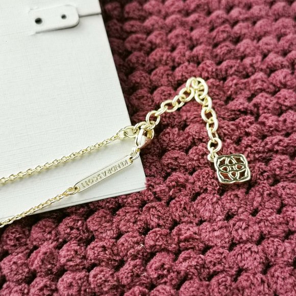 Kendra Scott Iridescent Drusy Elisa Gold Pendant Necklace NEW WITH POUCH - Picture 2 of 3